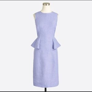 J Crew periwinkle peplum dress size 8, tags on never worn